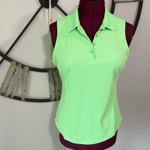 GU Sleeveless Polo Top - Green